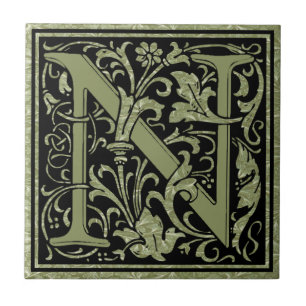Buchstaben N Monogramm Fliese