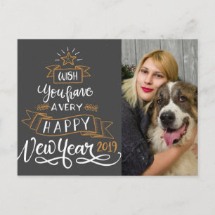 Buchstaben Neujahr 2019 Feiertagspostkarte