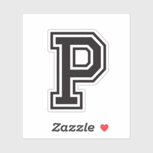 Buchstaben P Schriftart der sportlichen Uni Aufkleber