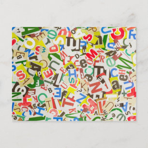 Buchstaben Postkarte