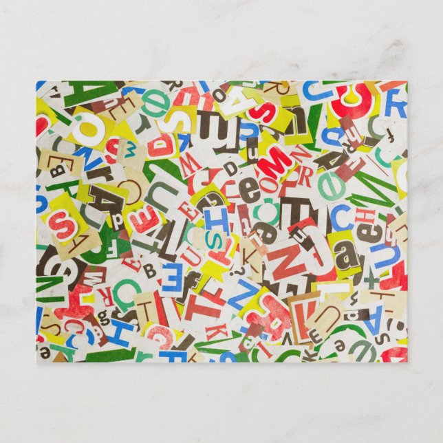 Buchstaben Postkarte (Vorderseite)
