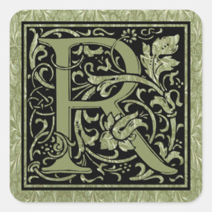 Buchstaben R Monogramm Quadratischer Aufkleber