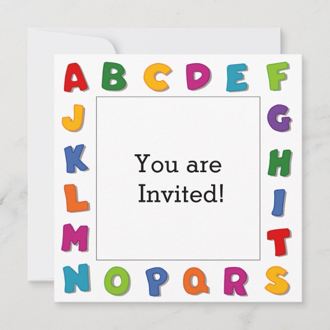 Buchstaben Rahmen Einladung (Vorderseite)
