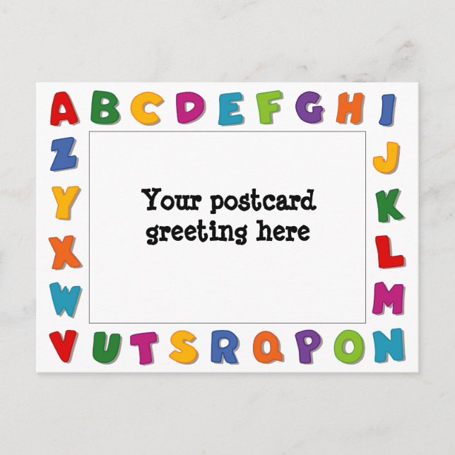 Buchstaben Rahmen Postkarte (Vorderseite)