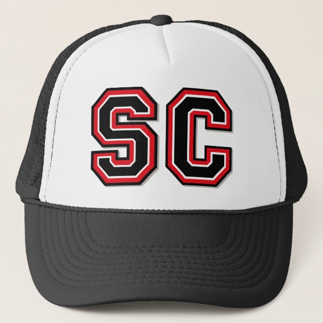 Buchstaben "SC" Monogramm Truckerkappe (Vorderseite)