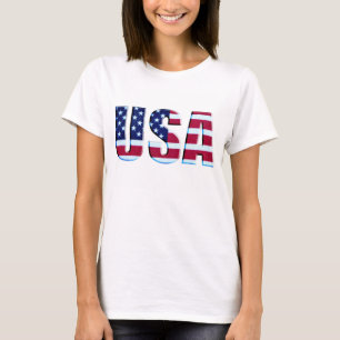 Buchstaben USA-Flaggen-3D T-Shirt