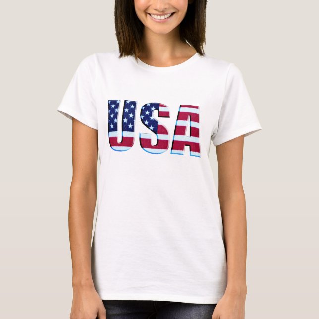 Buchstaben USA-Flaggen-3D T-Shirt (Vorderseite)