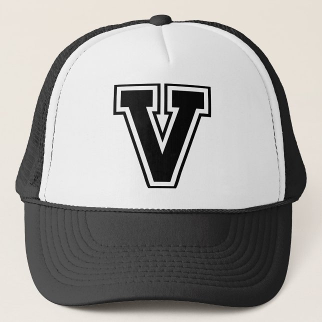 Buchstaben "V"-Monogramm Truckerkappe (Vorderseite)