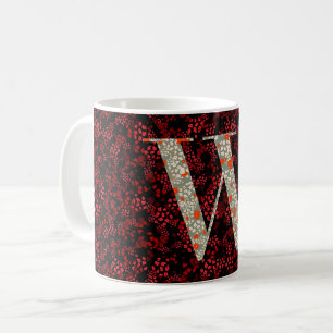 Buchstaben W rot und bordeauxrot Kaffeetasse
