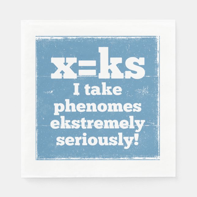 Buchstaben x Phenome klingen phonisch Serviette (Vorderseite)