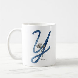 Buchstaben "Y" Aquarellfarbe Blume erste Tasse