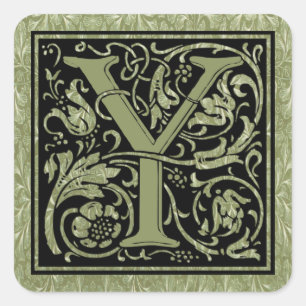 Buchstaben Y Monogramm Quadratischer Aufkleber