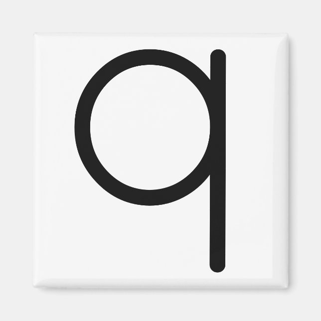 Buchstabenbezeichnung "q" magnet (Vorne)