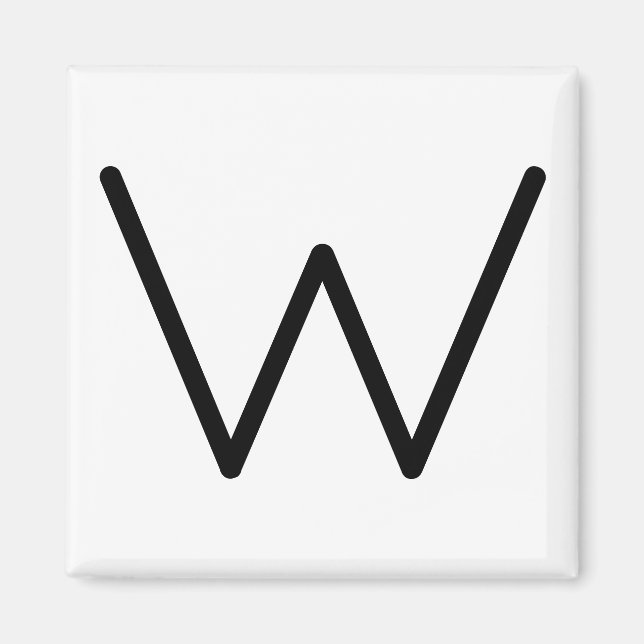 Buchstabenbezeichnung "w" magnet (Vorne)