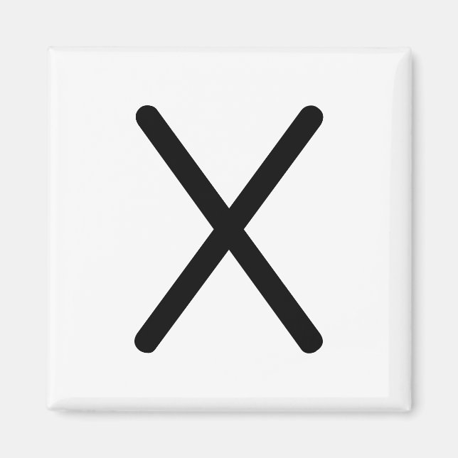 Buchstabenbezeichnung "x" magnet (Vorne)