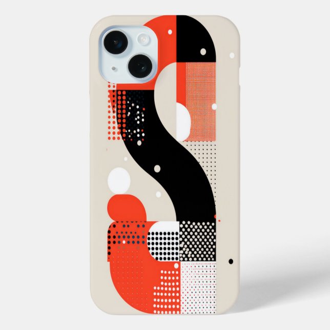 Buchstabenformen mit rot-schwarzen Punkten Case-Mate iPhone Hülle (Rückseite)