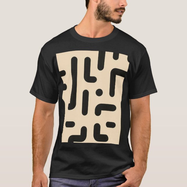 Buchstabenfragmente auf hellbeigem Hintergrund T-Shirt (Vorderseite)