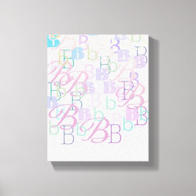 Buchstabenkonfetti "B" Leinwanddruck (Vorderseite)