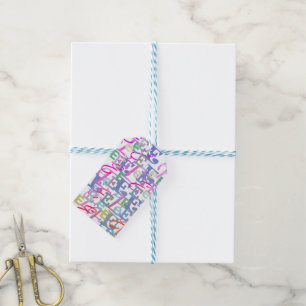 Buchstabenkonfetti "E" Geschenkanhänger