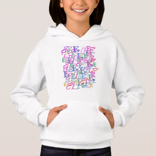 Buchstabenkonfetti "E" Hoodie (Vorderseite)