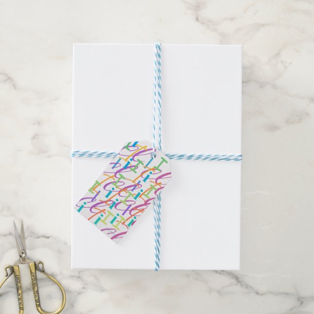 Buchstabenkonfetti "I" Geschenkanhänger (Mit Garn)