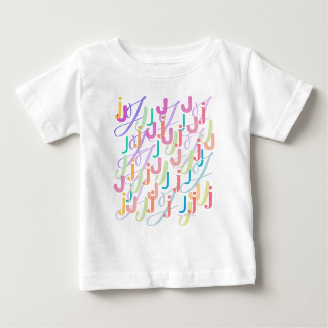 Buchstabenkonfetti "J" Baby T-shirt (Vorderseite)