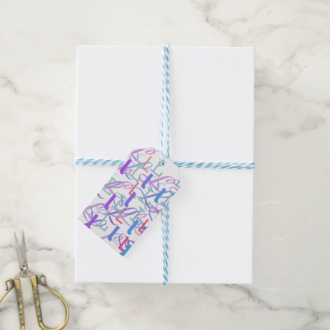 Buchstabenkonfetti "L" Geschenkanhänger (Mit Garn)