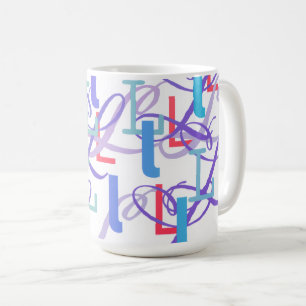 Buchstabenkonfetti "L" Kaffeetasse