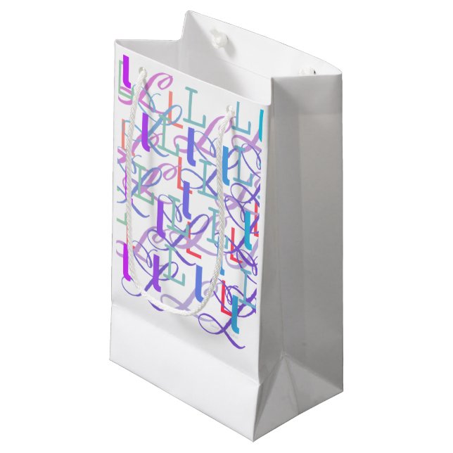 Buchstabenkonfetti "L" Kleine Geschenktüte (Vorderseite Schrägansicht)