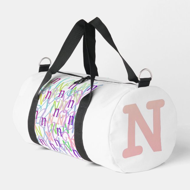 Buchstabenkonfetti "N" Duffle Bag (Linke Seite)