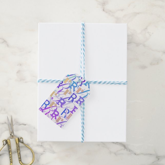 Buchstabenkonfetti "R" Geschenkanhänger (Mit Garn)
