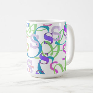 Buchstabenkonfetti "S" Kaffeetasse