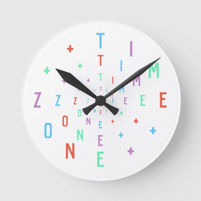 Buchstabennummern Runde Wanduhr (Vorderseite)