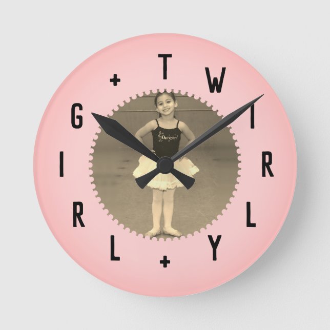 Buchstabennummern Runde Wanduhr (Vorderseite)