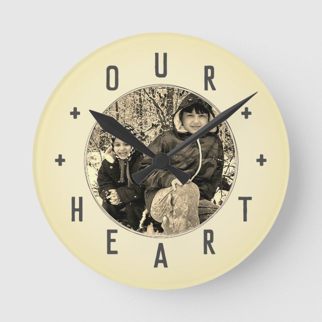 Buchstabennummern Runde Wanduhr (Vorderseite)