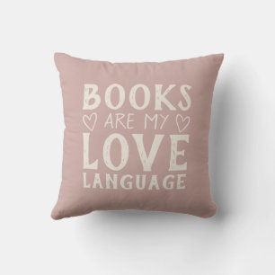 Buchstabenwitz in Rosa und Creme-Typografie Kissen