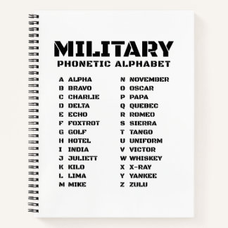 Buchstabiertafel Alpha-Zulu Notizbuch