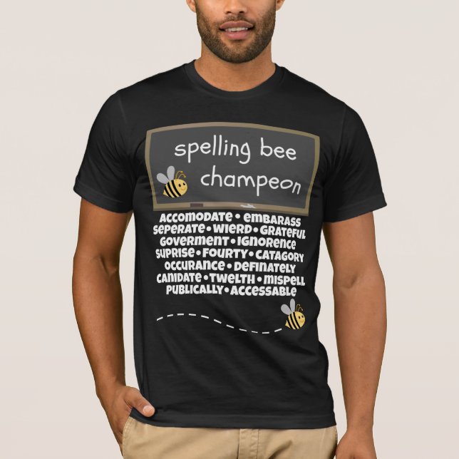 Buchstabierwettbewerb-Champeon fehlbuchstabierte T-Shirt (Vorderseite)