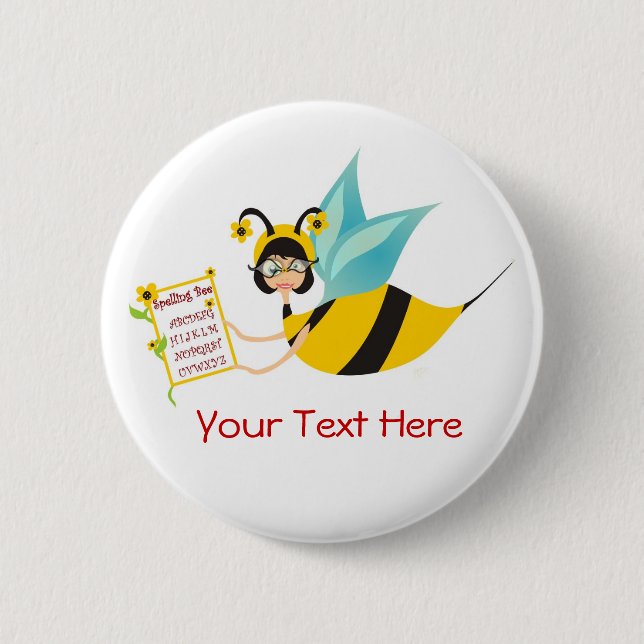 Buchstabierwettbewerb-Champion Button (Vorderseite)