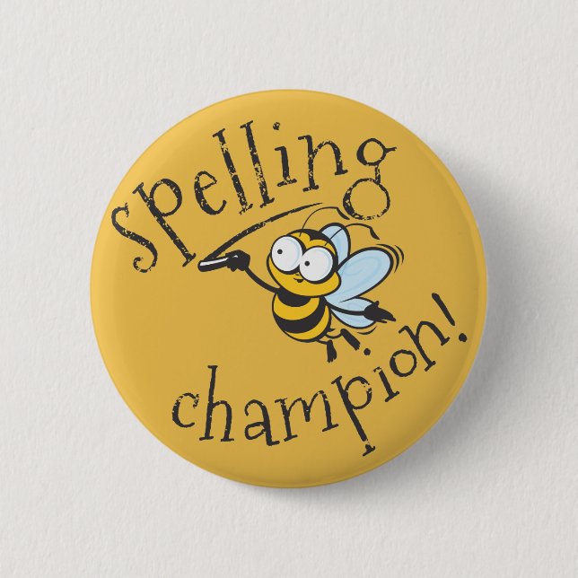 Buchstabierwettbewerb-Meister Button (Vorderseite)