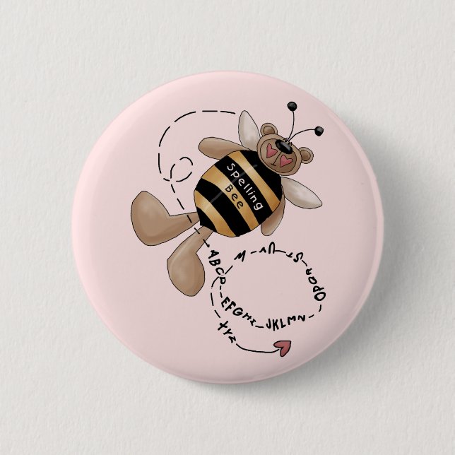 Buchstabierwettbewerb-T-Shirts und Geschenke Button (Vorderseite)