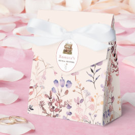 Buchstapel Brautparty Aquarellfarben Wildblume Geschenkschachtel