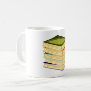 Buchstapel Kunst und Lesen Kaffeetasse
