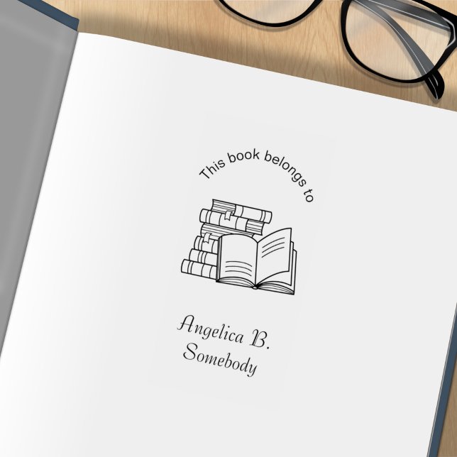 Buchstapel und Offenes Buch - Buchzeichen Gummistempel (Von Creator hochgeladen)