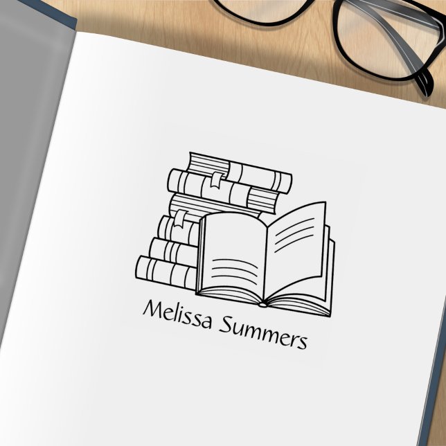 Buchstapel und Offenes Buch - Buchzeichen Gummistempel (Von Creator hochgeladen)