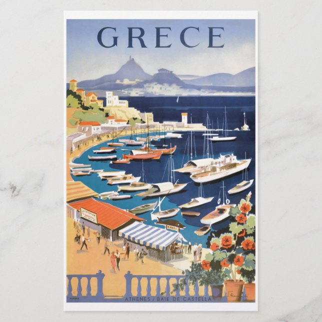 Bucht 1955 Griechenlands Athen des Castella Briefpapier (Vorderseite)