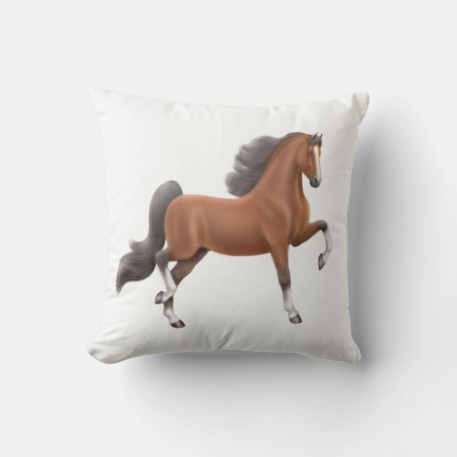 Bucht-Amerikaner Saddlebred Pferdekissen Kissen (Vorderseite)