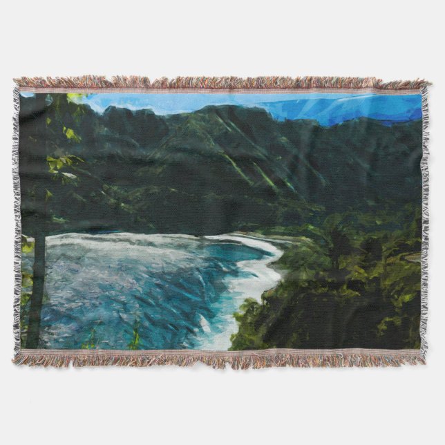 Bucht Auf dem Weg nach Hana Maui Hawaii Abstrakt Decke (Vorderseite)