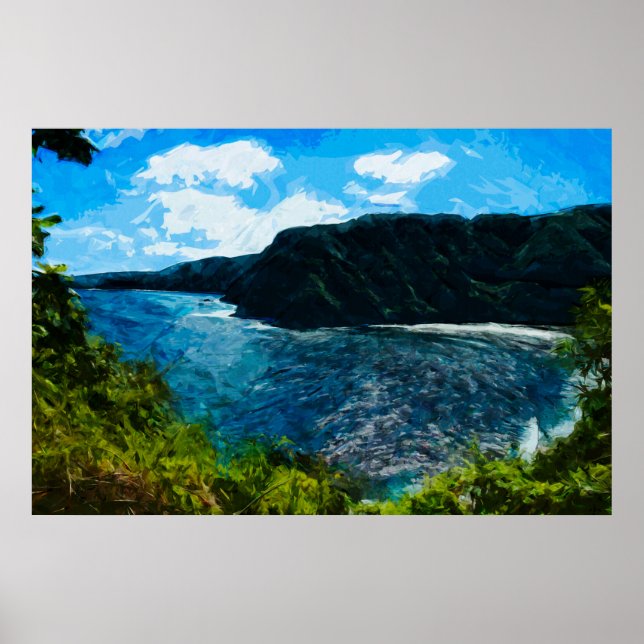 Bucht Auf dem Weg nach Hana Maui Hawaii Abstrakt Poster (Vorne)
