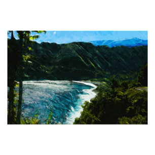 Bucht auf der Straße zu Hana Maui Hawaii abstrakt Fotodruck